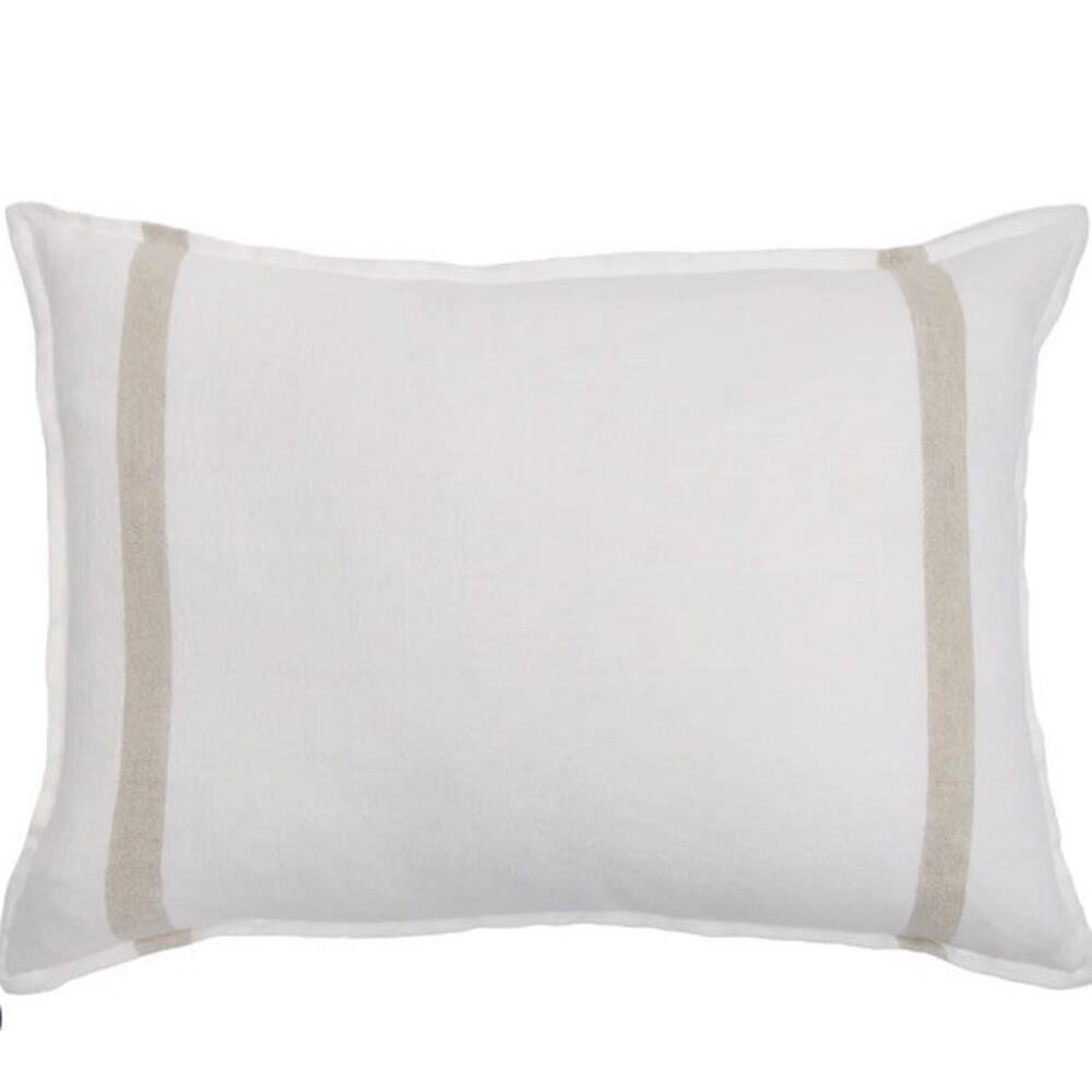 Pom Pom At Home Live In Linen Rory Sham Big Sz 28 X 36" & insert White/flax $650